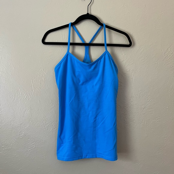 lululemon athletica Tops - LULULEMON blue athletic tank top with built in bra size 8